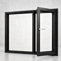 Fenêtre oscillo-battante JOUGE 77S en aluminium insonorisée à 5 niveaux d'étanchéité, triple vitrage, rupture de pont thermique 39 mm, paroi 1,8 mm pour projets hôteliers