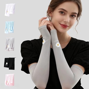 Logo personalizzato estate <span class=keywords><strong>fiori</strong></span> carini sport all'aria aperta crema solare Anti UV protezione solare maniche <span class=keywords><strong>braccio</strong></span> - Product Image 1