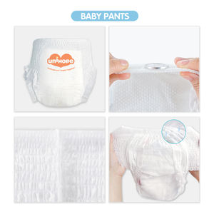 Unihope OEM Culotte-culotte pour tout-petits à <span class=keywords><strong>taille</strong></span> élastique haute, à changement rapide, anti-fuite 3D, respirante, en bambou non tissé, jetable dans les toilettes - Product Image 2