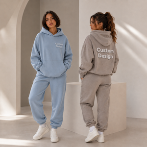Felpa con Cappuccio e <span class=keywords><strong>Pantaloni</strong></span> <span class=keywords><strong>Tuta</strong></span> Oversize da Donna in Cotone 100% Traspirante con Tasche e Stampa Puff <span class=keywords><strong>Rosa</strong></span>, Prezzo all'Ingrosso Personalizzabile per Autunno Inverno - Product Image 3