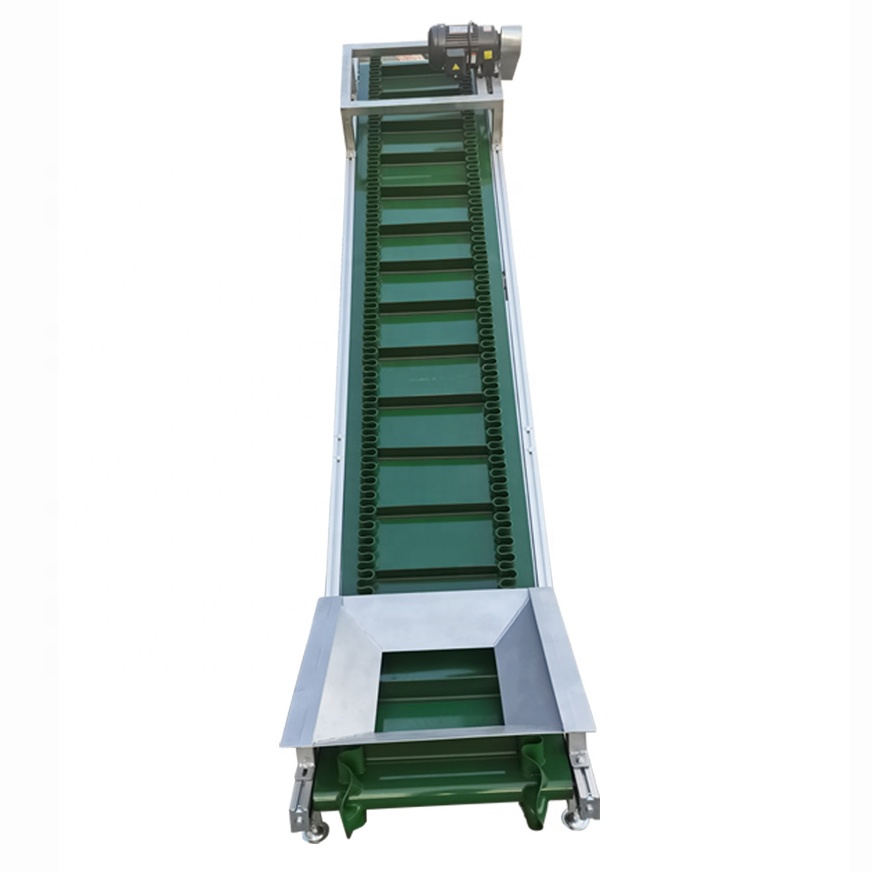 CE Customize PVC belt cleated Climbing food grade elevator hopper Incline Conveyor belt