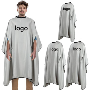 Tablier de salon professionnel personnalisé avec logo, en polyester imperméable, anti-décoloration, pour <span class=keywords><strong>coiffeur</strong></span>, cape de coiffure avec trous pour les bras - Product Image 1