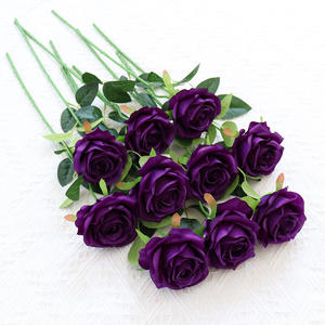 Colorido 9cm solo tallo blanco rojo Rosa seda flores artificiales rosa para boda decoración <span class=keywords><strong>del</strong></span> hogar - Product Image 4