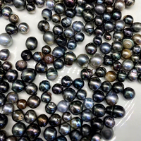 Perles d'eau de mer naturelles de Tahiti 8-11mm noires en gros pour bracelet, collier, DIY