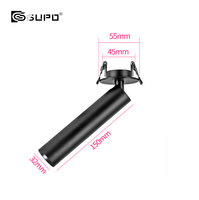 Spot encastré GUPO de haute qualité 3W 24V, panneau rond à angle réglable, lampe encastrée pour éclairage de vitrine commerciale