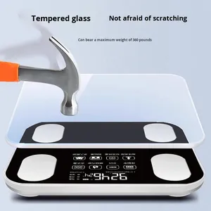 Báscula Digital Inteligente <span class=keywords><strong>de</strong></span> IMC con Electrodos, Analizador <span class=keywords><strong>de</strong></span> <span class=keywords><strong>Grasa</strong></span> <span class=keywords><strong>Corporal</strong></span> <span class=keywords><strong>de</strong></span> Vidrio, Tecnología ITO, Funciona con Electricidad, Índice <span class=keywords><strong>de</strong></span> <span class=keywords><strong>Masa</strong></span> <span class=keywords><strong>Corporal</strong></span>, 180 kg, para Baño - Product Image 4