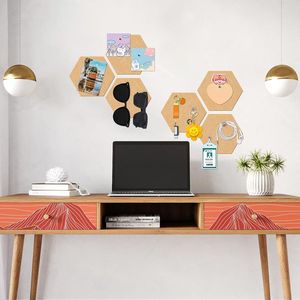 Tablero de pines de fieltro <span class=keywords><strong>autoadhesivo</strong></span> de 6 uds con tablón de anuncios de <span class=keywords><strong>corcho</strong></span> para dormitorios, oficinas, decoración de pared del hogar, uso como tablero de mensajes - Product Image 2