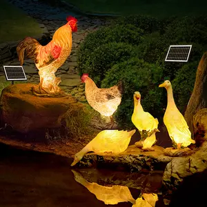 LEDデコレーションライト屋外フェスティバルデコレーションソーラーダックライトパワード防水ガーデンアニマルランプ