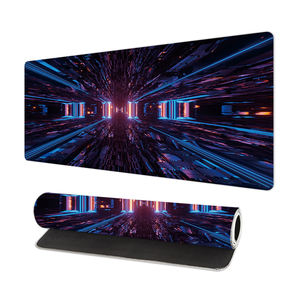 Alfombrilla de Escritorio Geométrica 3D Azul Púrpura, Alfombrilla de Juego XXL, Alfombrilla de Ratón Grande con Impresión por Sublimación Personalizada, Alfombrilla de Teclado para Computadora - Product Image 3