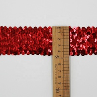 Rubans de dentelle à paillettes extensibles de Noël de 45 mm, ruban à paillettes élastique brillant pour la décoration de vêtements et de fêtes