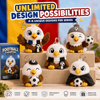 Porte-clés en peluche personnalisé Aigle de Roumanie Euro Football, Boîte Mystère, Vente en Gros, OEM ODM, Animal en Peluche, Jouet Mystère de Collection, Cadeau pour Fans