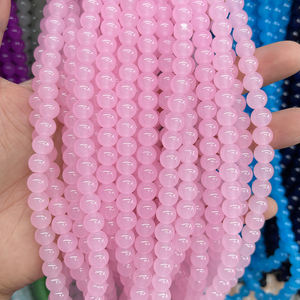 JD GEM toptan tek saf renk gevşek cam boncuk DIY takı yapımı için renkli <span class=keywords><strong>8mm</strong></span> yuvarlak boncuk kolye - Product Image 1