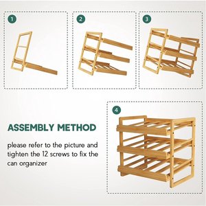 Bamboo Can <b>Rack</b> Organizer 3 Tier Stackable Can Storage <b>Rack</b> with Label Sticker Marker Pen Organizer for Kitchen Cabinet Pantry - Product Image 5