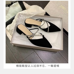 Women's Summer New Sexy <b>Pointed</b> Rhinestones Shallow Heel Fashion High Heels Sandals - Product Image 3