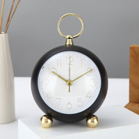 Reloj Despertador Digital de Escritorio con Movimiento Electrónico, Función de Repetición, Forma Geométrica, Pantalla con Agujas, Plástico ABS Ligero y Fácil de Usar