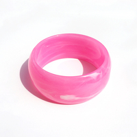UJBOX Bracelet jonc en acrylique surdimensionné pour femme, multicolore, grande taille, en résine, large, bijoux fantaisie