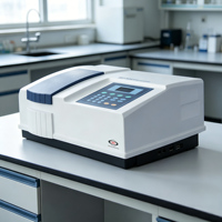 Espectrofotómetro UV Vis con Fotocélula de Silicio, Alta Estabilidad, Fuente de Luz Dual, Fotómetro para Pruebas Cuantitativas de Laboratorio