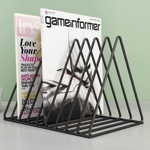 Magazine Rack Wrought <b>Iron</b> Metal Desktop Storage Organizer Simple Design For Office Home Use Small Desk Magazine Holder - Product Image 1