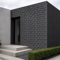 Nouvelle plaque de pierre artificielle 3D en PU à motif damier 2027 pour l'architecture moderne