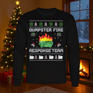 Maglione natalizio a maniche lunghe con stampa del team di soccorso Dumpster Fire Response Team - Product Image 2