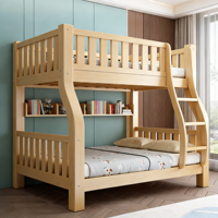 Lit superposé minimaliste moderne en bois massif pour enfant, à deux niveaux, avec échelle, pour salle d'étude, hôpital, hôtel, ferme, villa