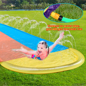 Toboggan aquatique gonflable double arc-en-ciel avec pulvérisation, jouet de jeu extérieur pour enfants, pour pelouse et jardin, capacité 100-500 kg - Product Image 3