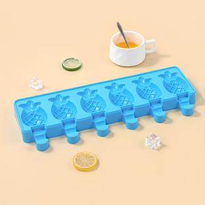 Molde de silicona de grado alimenticio, forma de cubo de plátano/piña, molde reutilizable para hacer helados caseros en la cocina y para congelar. - Product Image 5
