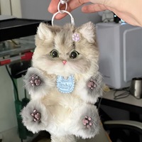 Shenzhen fabricant de jouets en peluche vente en gros personnalisé bonheur anniversaire jouet en peluche chat sac breloque accessoire porte-clés en peluche