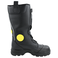 ANBEN FIRE Bottes de pompier en cuir résistant au feu Chaussures de sécurité ignifuges Bottes de travail avec embout en acier