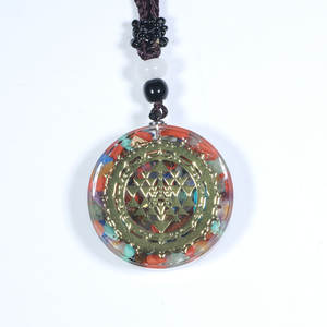 Collar con colgante de orgonita, colgante de resina de cubo de Metatron, cristal curativo, Chakra de Geometría Sagrada - Product Image 2