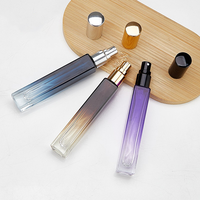 5ml 8ml 10ml bouteille de gradient de parfum carré cosmétique avec pompe vaporisateur or/argent/noir couvercle bouteille de pulvérisation en verre pour parfum