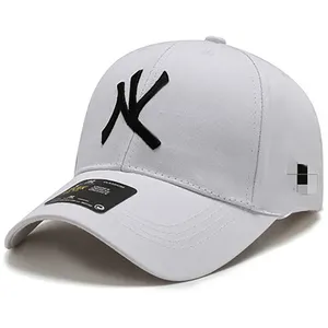 Toptan özel pamuklu beyzbol şapkası nakış New York 6 paneli kap Logo özel spor kap