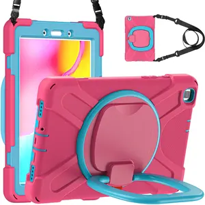 Anti-knock portable case for Samsung tab A 8.0 T290 T295 handle bracket silicone case with shoulder strap