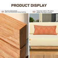 Juego de Muebles de Jardín Modulares en Forma de U, Diseño Clásico y Simple, Madera Sólida de Lujo, Sofá de Madera para Exteriores