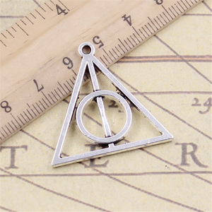 Charms deathly hallows 32x31mm ciondoli Color argento tibetano gioielli antichi che fanno artigianato fatto a mano fai da te - Product Image 2