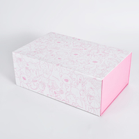 Hochwertige rosa zusammen klappbare faltbare Magnet box Starre Geschenk boxen als Geschenk mit faltbarer Aufbewahrung sbox für den Cartoon-Druck