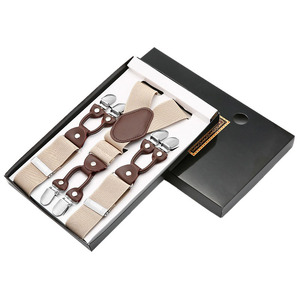 Thời Trang Treo Da Đen 6 Clip Niềng Răng Cổ Điển Giản Dị Suspensorio Tirante Quần Dây Đeo Bretele Cha/Món Quà Của Chồng - Product Image 5