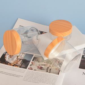 <b>Clear</b> <b>Plastic</b> Jar with Lids Refillable Bamboo Cap Empty Cosmetic <b>Containers</b> Jar for Travel Sample Bottle - Product Image 4