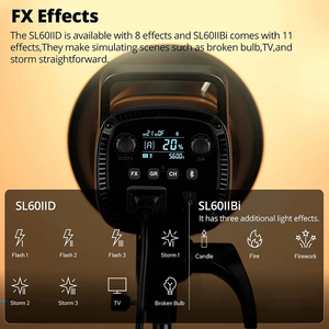 Accessoires pour studio photo <span class=keywords><strong>Godox</strong></span> CRI 96 <span class=keywords><strong>sl</strong></span>-<span class=keywords><strong>60w</strong></span> <span class=keywords><strong>Godox</strong></span> SL60IID APP Control Daylight LED Video Light - Product Image 5