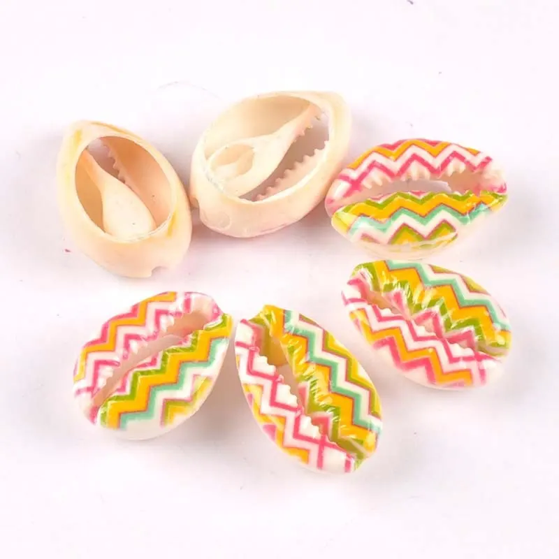 Beautiful Natural Sea Shells With Colorful Painting Used for Shell Jewelry