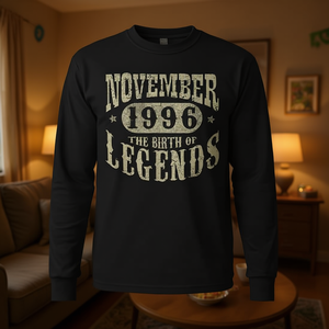 Camiseta de manga larga Birth Of Legends de noviembre de 1996, regalo de cumpleaños número 29 - Product Image 3