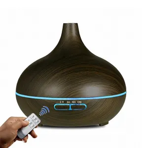 550ML wood aroma diffuser home ultrasonic aroma mist humidifier diffuser Cool mist Essential Oil diffuser with Remote Control
