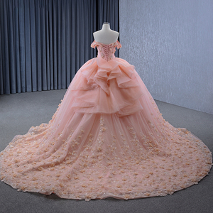 Jancember 231136 princesa fuera del hombro apliques flor noche hinchada vestidos de mujer - Product Image 5