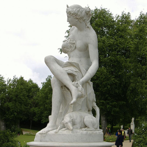 Sculpture de femme Godiva sur cheval en marbre blanc naturel taille réelle - Product Image 5