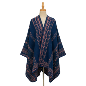 Chal Largo Étnico Floral Vintage de Acrílico y Poliéster, Capa Gruesa y Cálida, Ecológica, para Otoño e Invierno, Moda de <span class=keywords><strong>Viaje</strong></span> para Mujer - Product Image 1