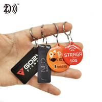 Porte-clés personnalisé avec code QR imprimé et URL programmable, étiquette d'identification pour animaux de compagnie en époxy RFID NFC