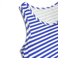 Dropshipping Shopify Robe midi décontractée d'été pour femme grande taille, sans manches, à imprimé rayé et taille haute