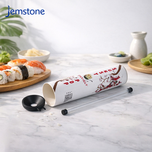 Tubo de cartón personalizado para sushi con palillos, embalaje de papel de calidad alimentaria para rollos de sushi, caja redonda para restaurante - Product Image 6