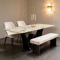 Table à manger exclusive et de qualité supérieure avec plateau en marbre