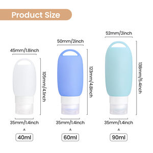ขวดซิลิโคนพกพาสำหรับแชมพูแบบเติมได้ ป้องกันการรั่วซึม ได้รับการรับรองจาก TSA บีบง่าย พร้อมพวงกุญแจสำหรับเดินทาง ใช้สำหรับสบู่ในแคมป์ - Product Image 6